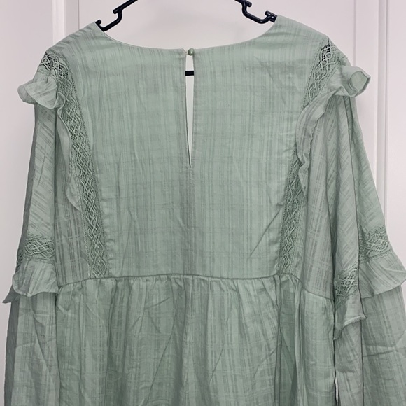 NWT Lumière Mint Boho Ruffle Oversized Romper Size Large - Picture 16 of 16